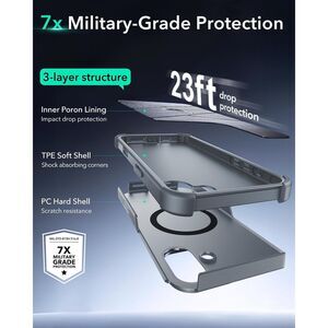 ESR Cyber Tough MagSafe Case with Stash Stand Military Grade Shockproof Cover